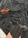 wonderful black cocktail space silk saree