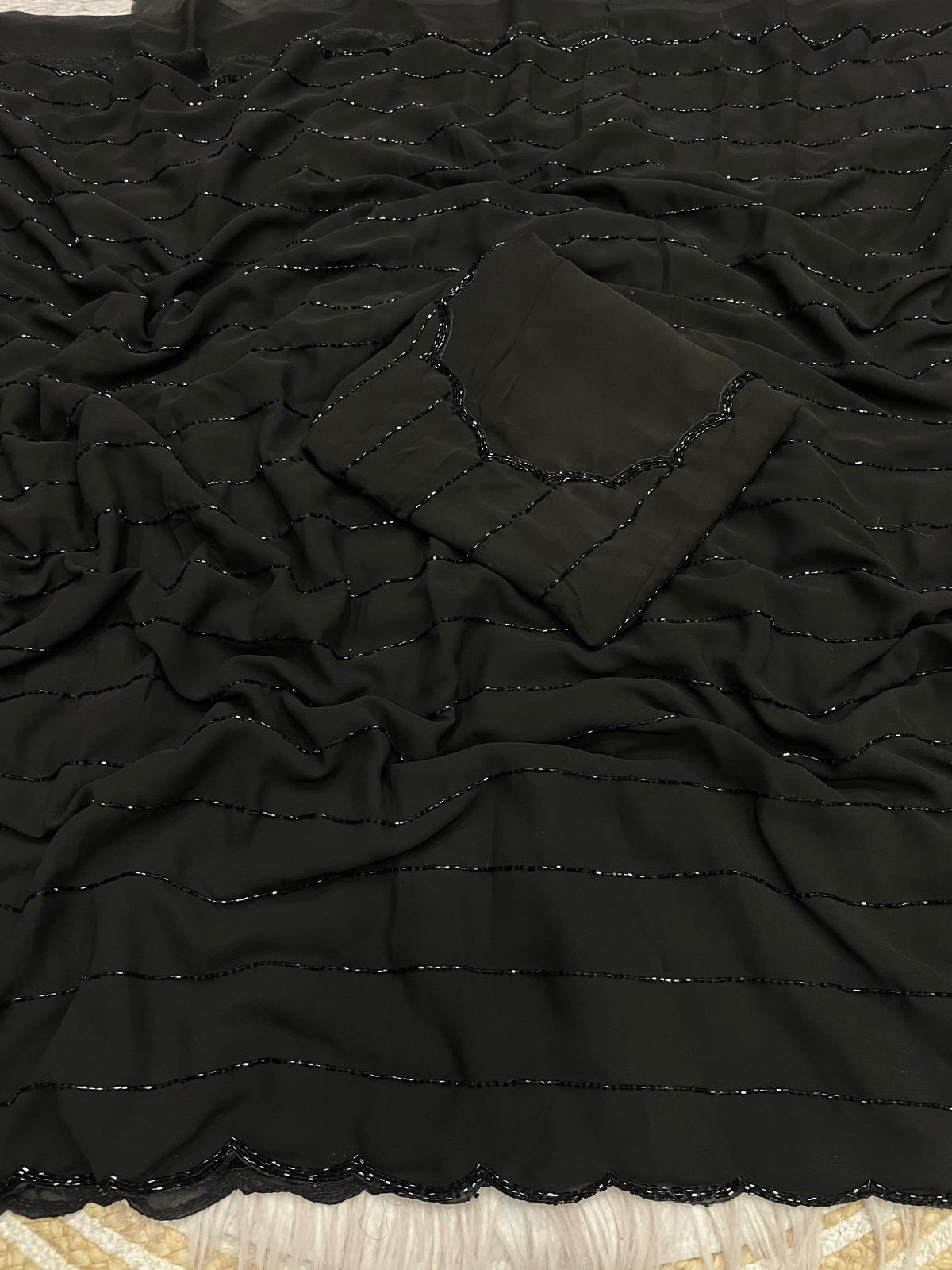 Georgette handwork saree