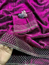 Diamond stone Space Silk Saree