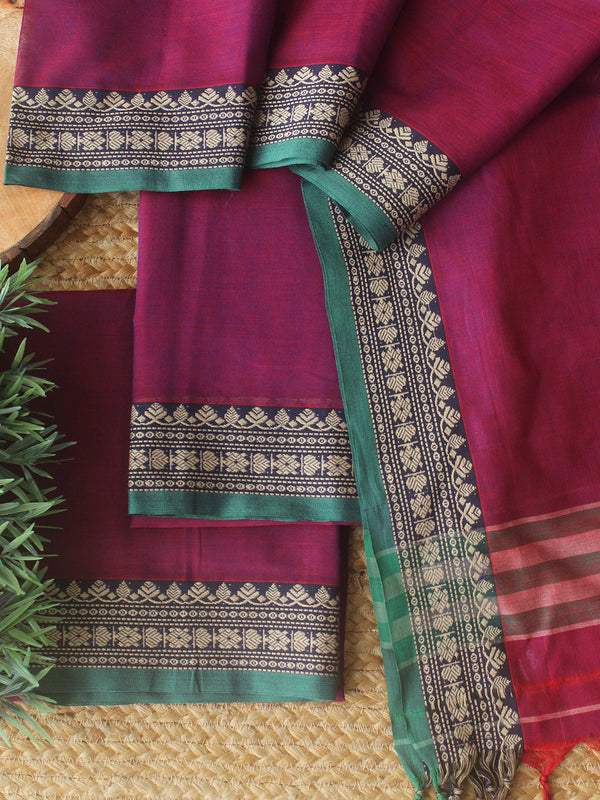 Narayanpeta ruraksha + floral border dress material