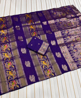 Kaddi georgette tissue meenakari saree
