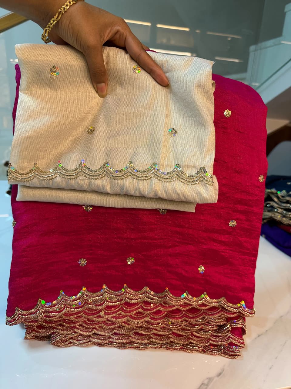 Vichitra silk grand party wear saree