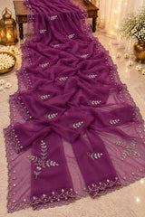 Royal georgette hand work saree