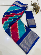 Marshmallow Matte Georgette Rangkat Saree