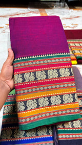 Narayanapeta Handloom cotton peacock Boarder saree