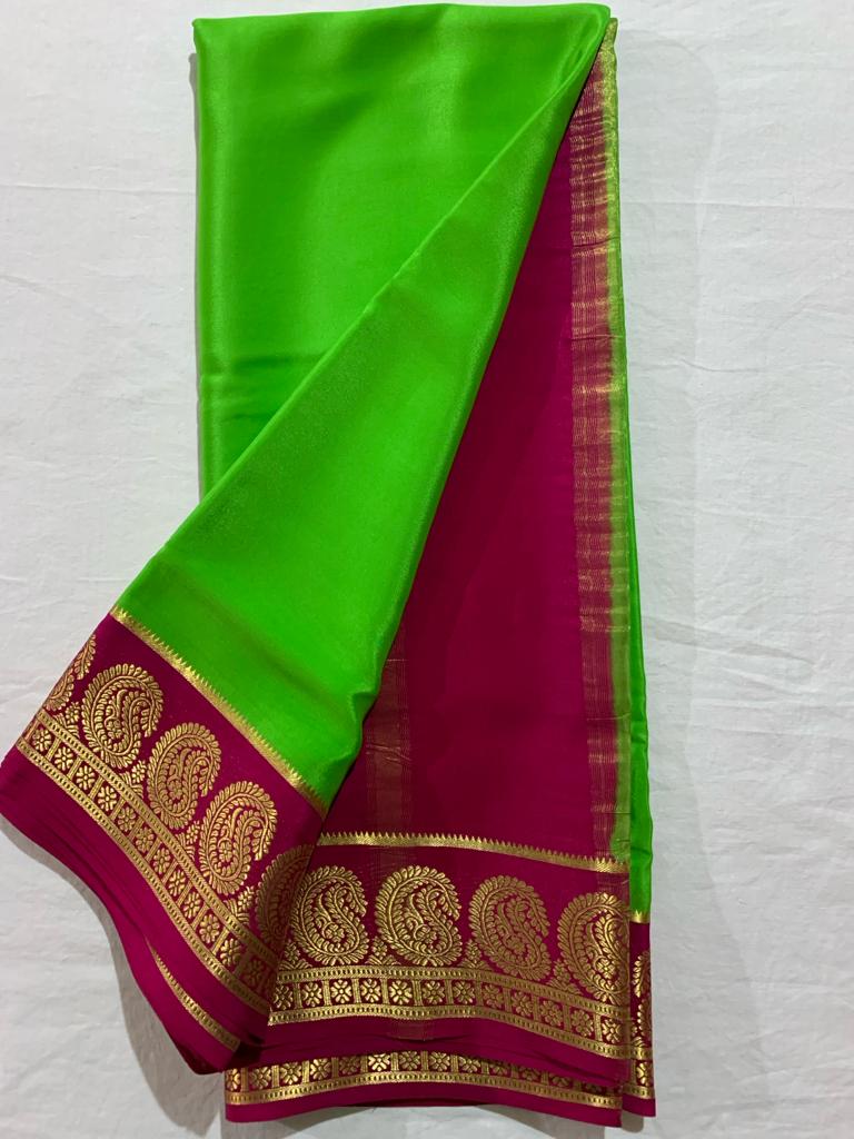 Mysore silk contrast budget friendly saree