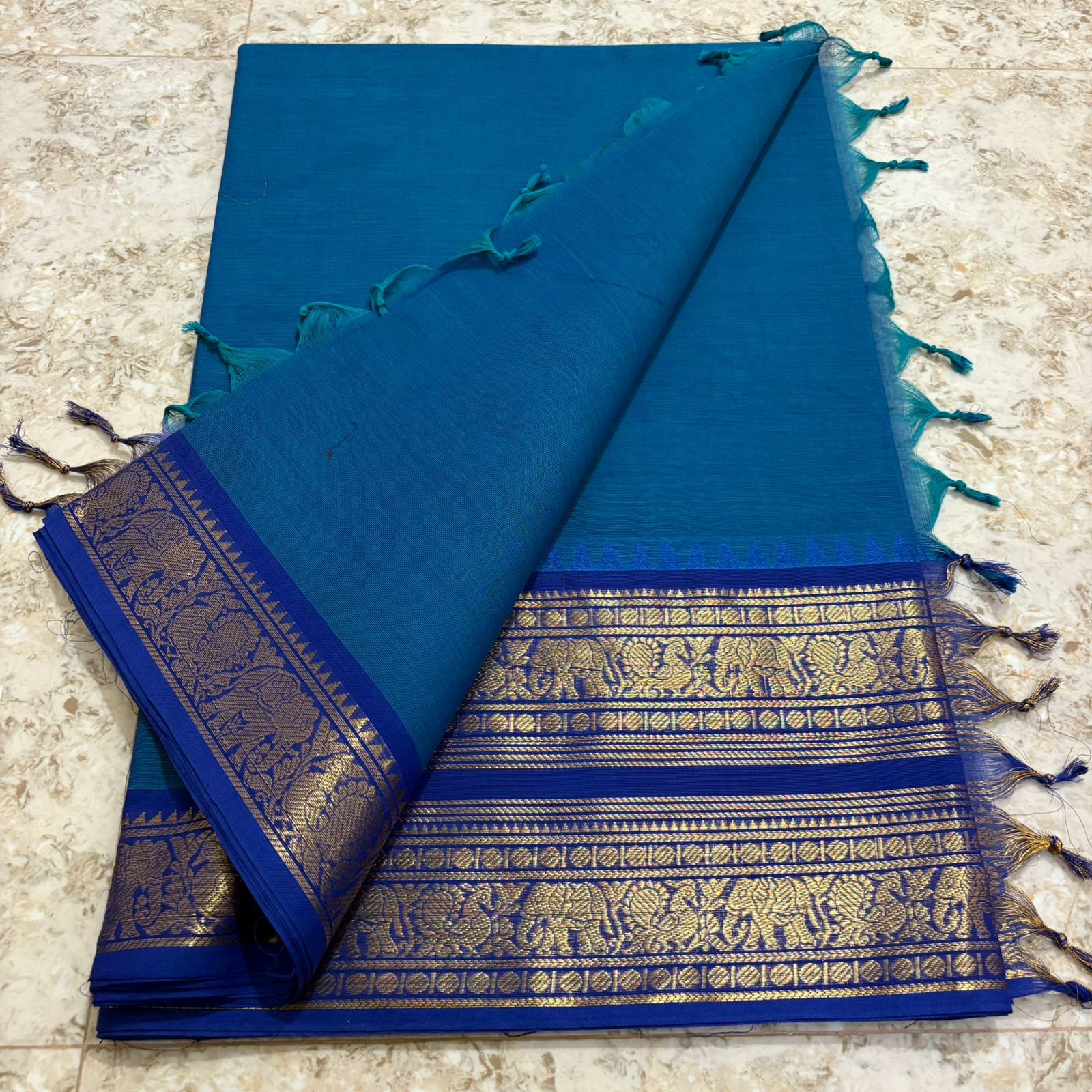 Chettinadu Pure Cotton kanchi zari Saree