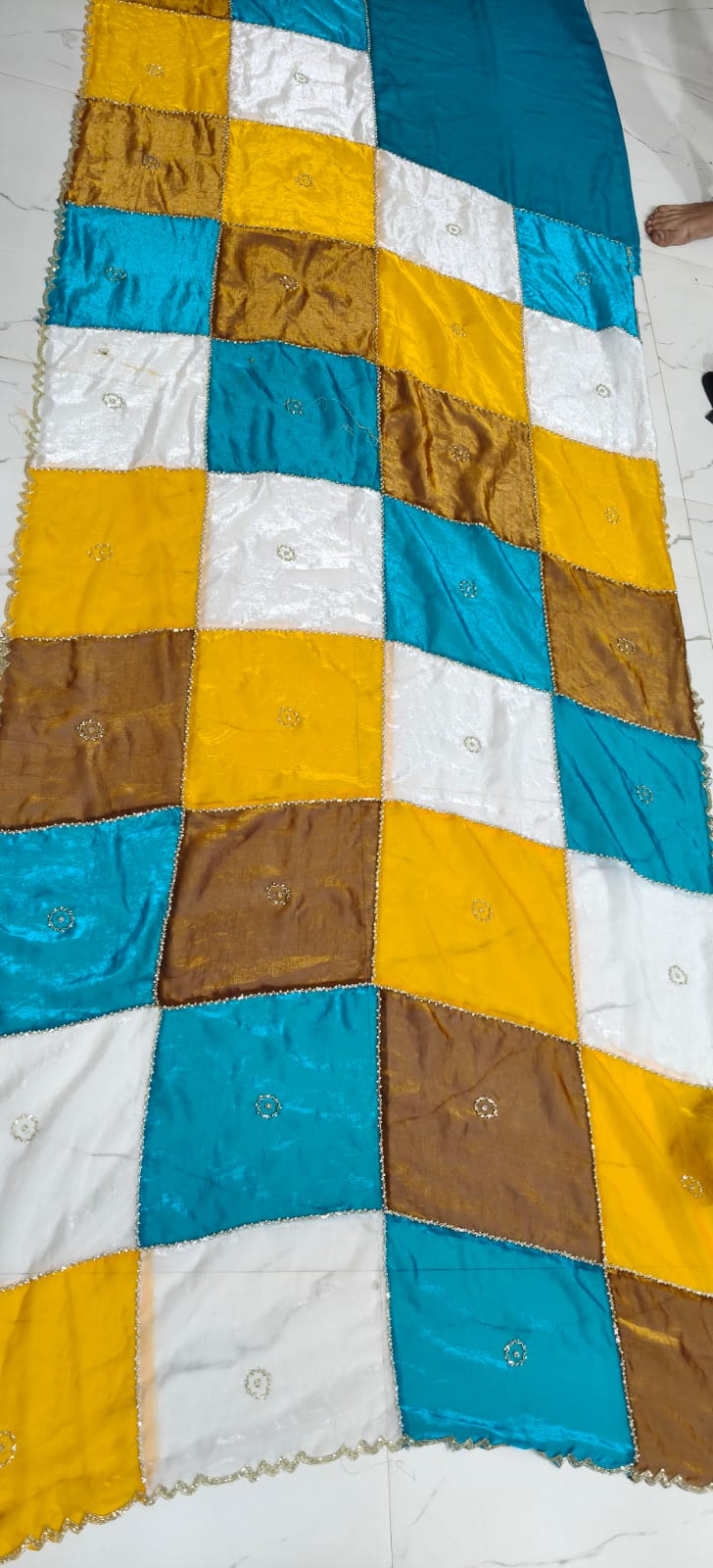 Luxe Designer Space silk Handwork multi colour saree