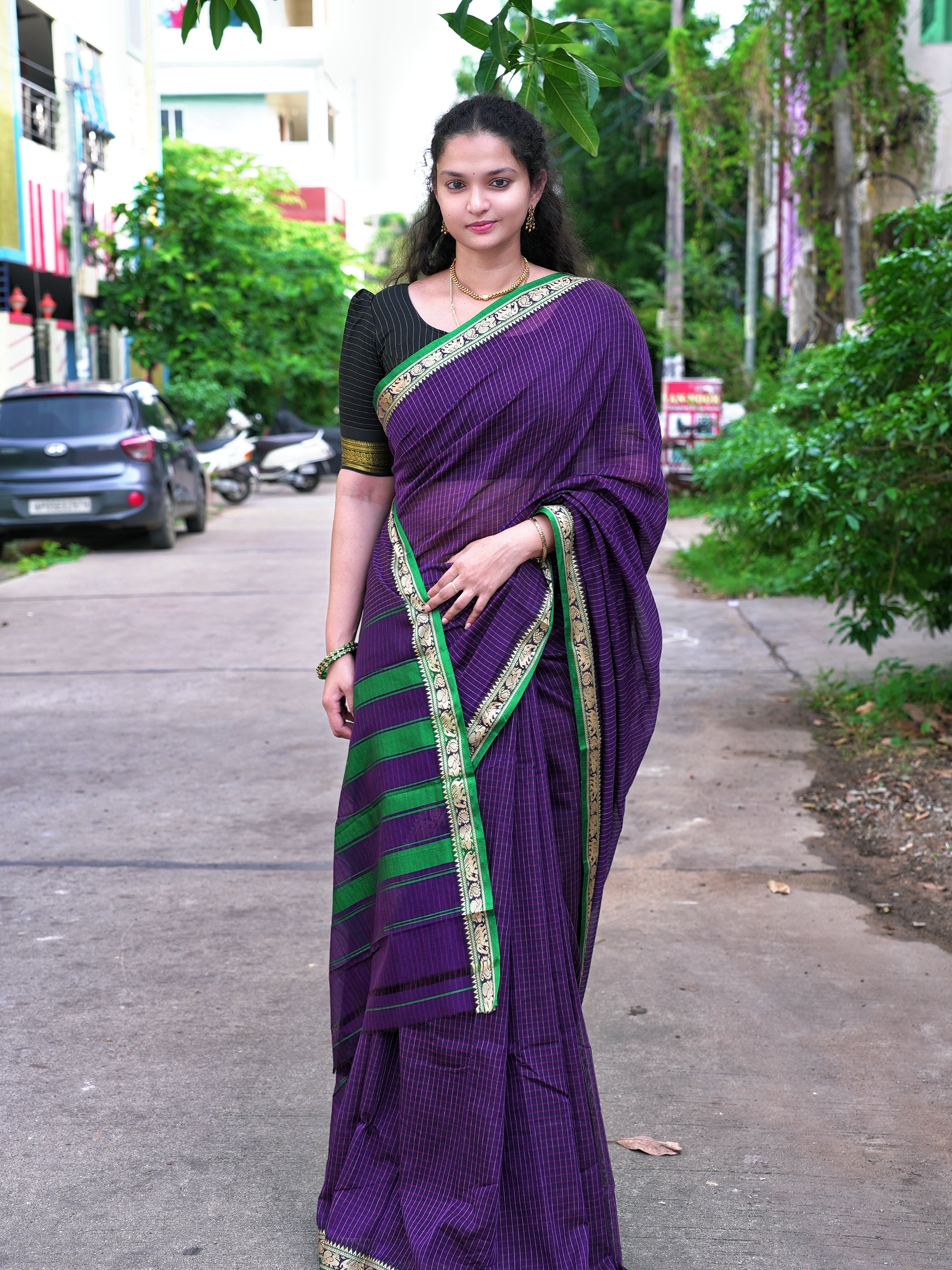 Narayanpeta samantha inspired checks saree