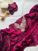 Exclusive Space silk bird patch saree