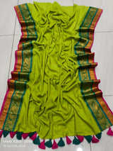 Mul cotton 120 courier zari boarder saree