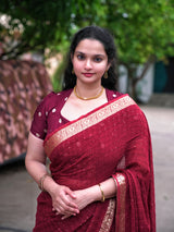Viscose georgette checks sequins pattern sarees