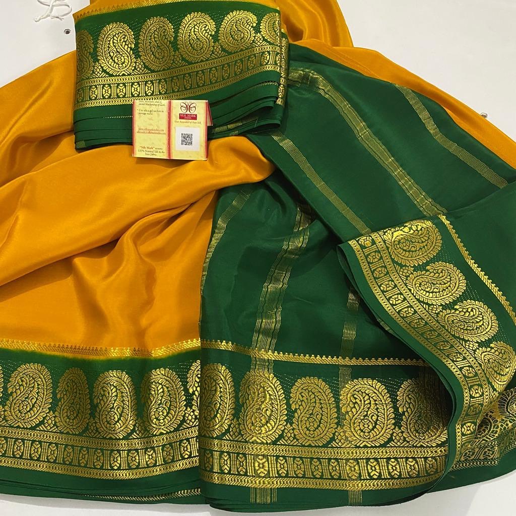 Mysore silk contrast budget friendly saree