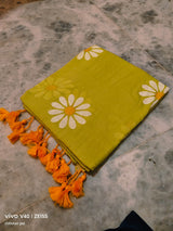 Pure Mul cotton sunflower 🌻 handpainted saree