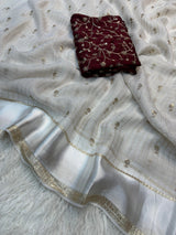Surabhi- Viscose Georgette weaving checks saree