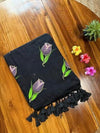 Mul cotton Tulip hand painted saree