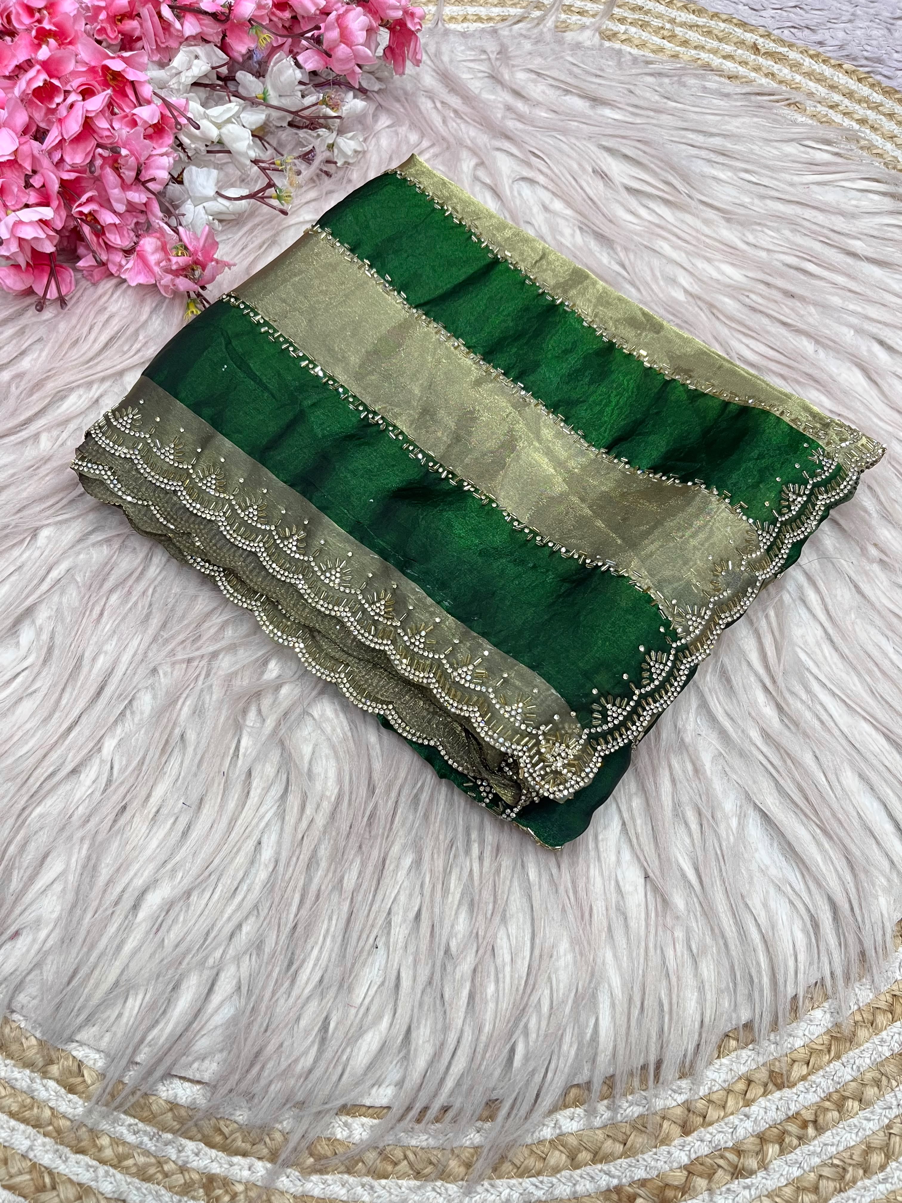 Space silk soft siroski diamond sarees