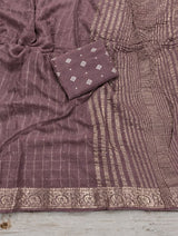 Viscose georgette checks pattern sarees