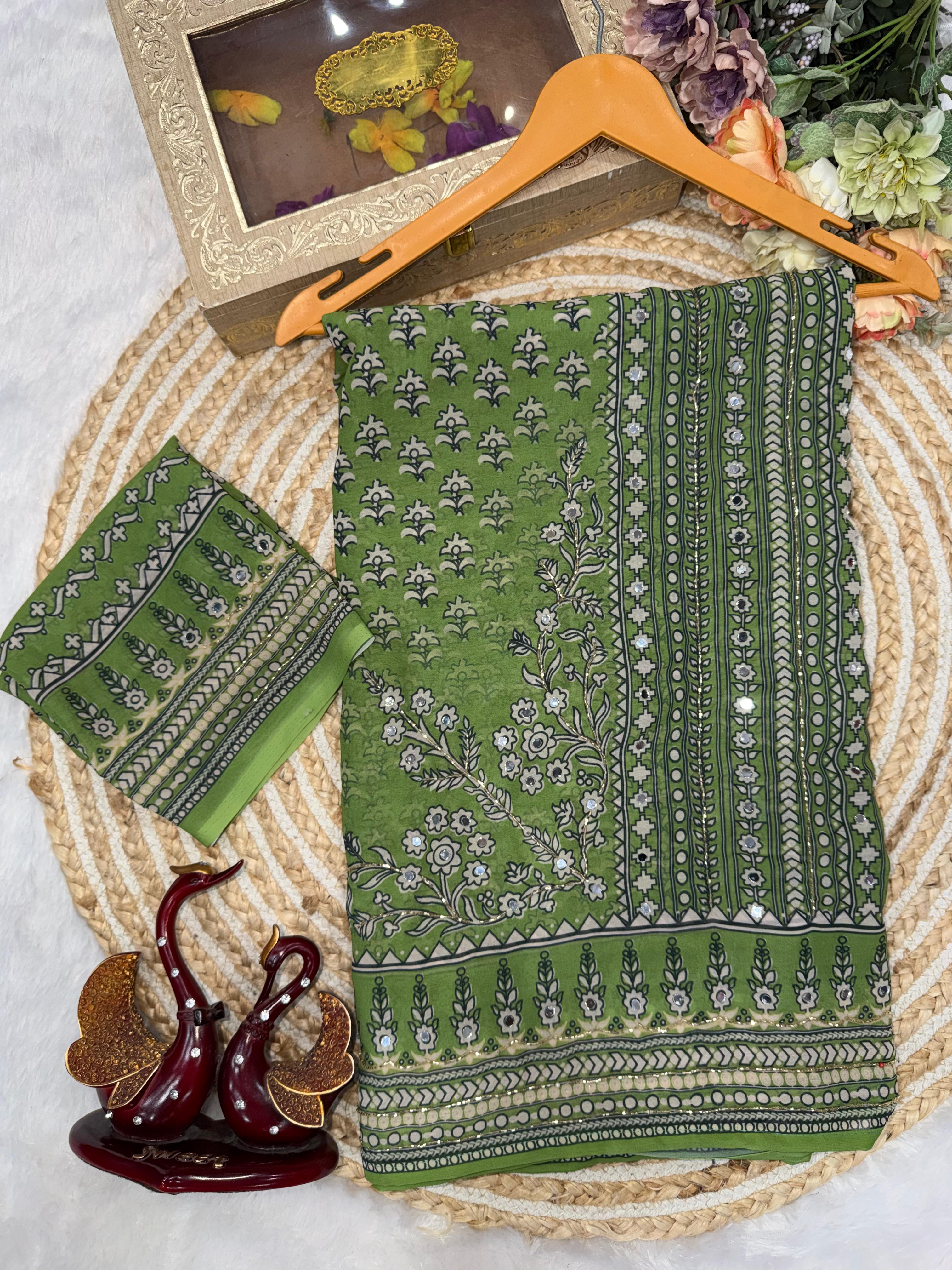 Kareena Kapoor inspired Premium georgette ajrak saree