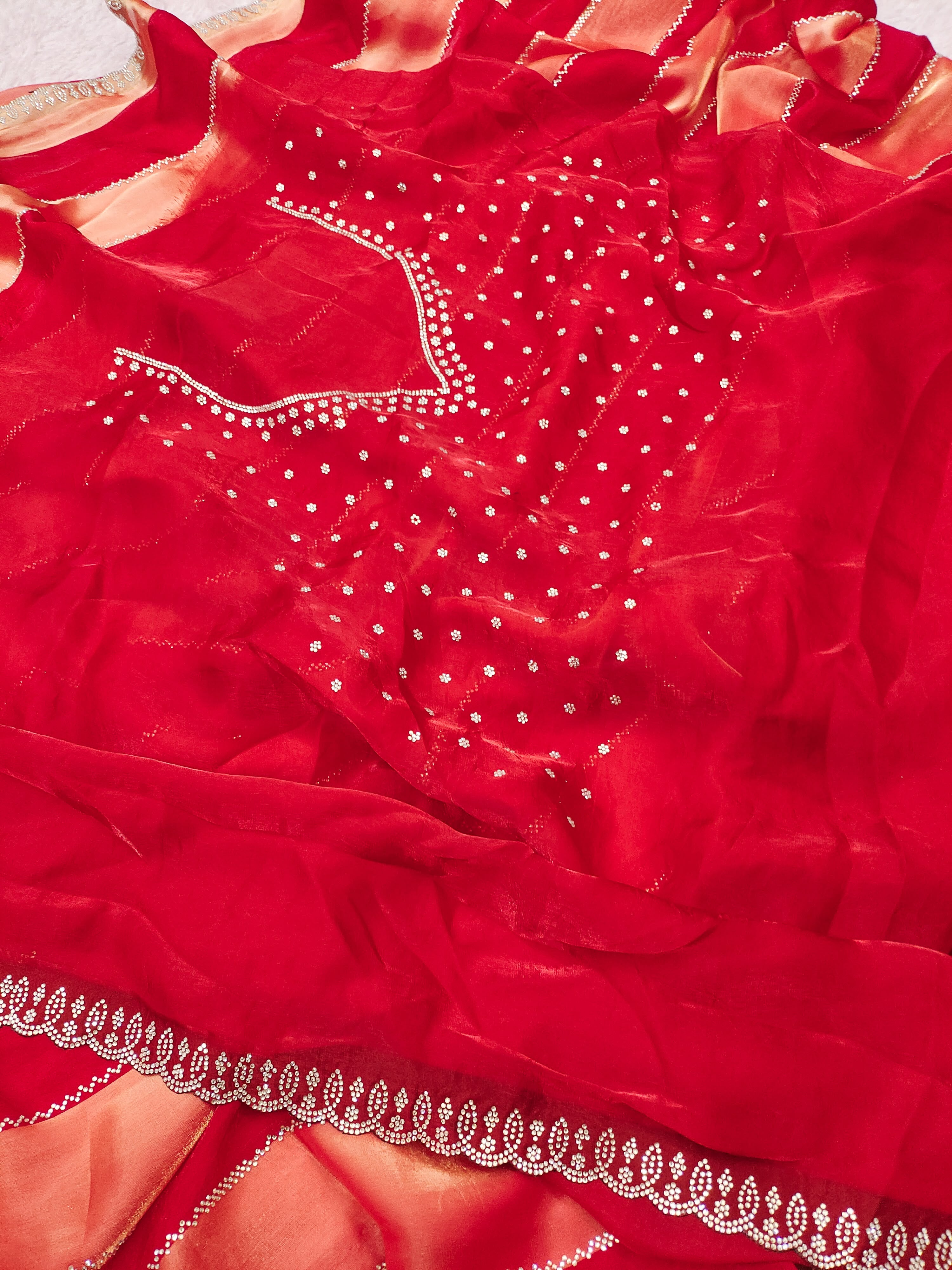 Space silk jharkan work sarees for party wear