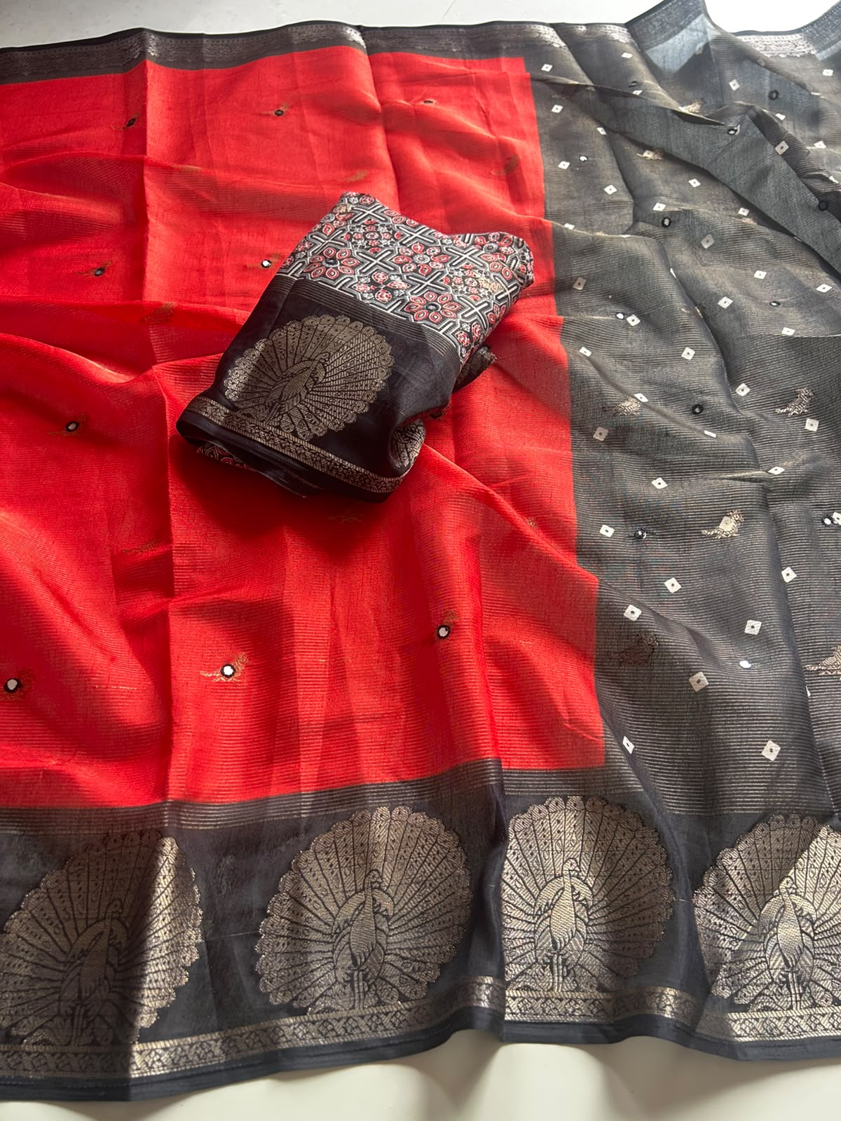 Tissue handmirrors traditional saree