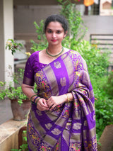 Kaddi georgette tissue meenakari saree