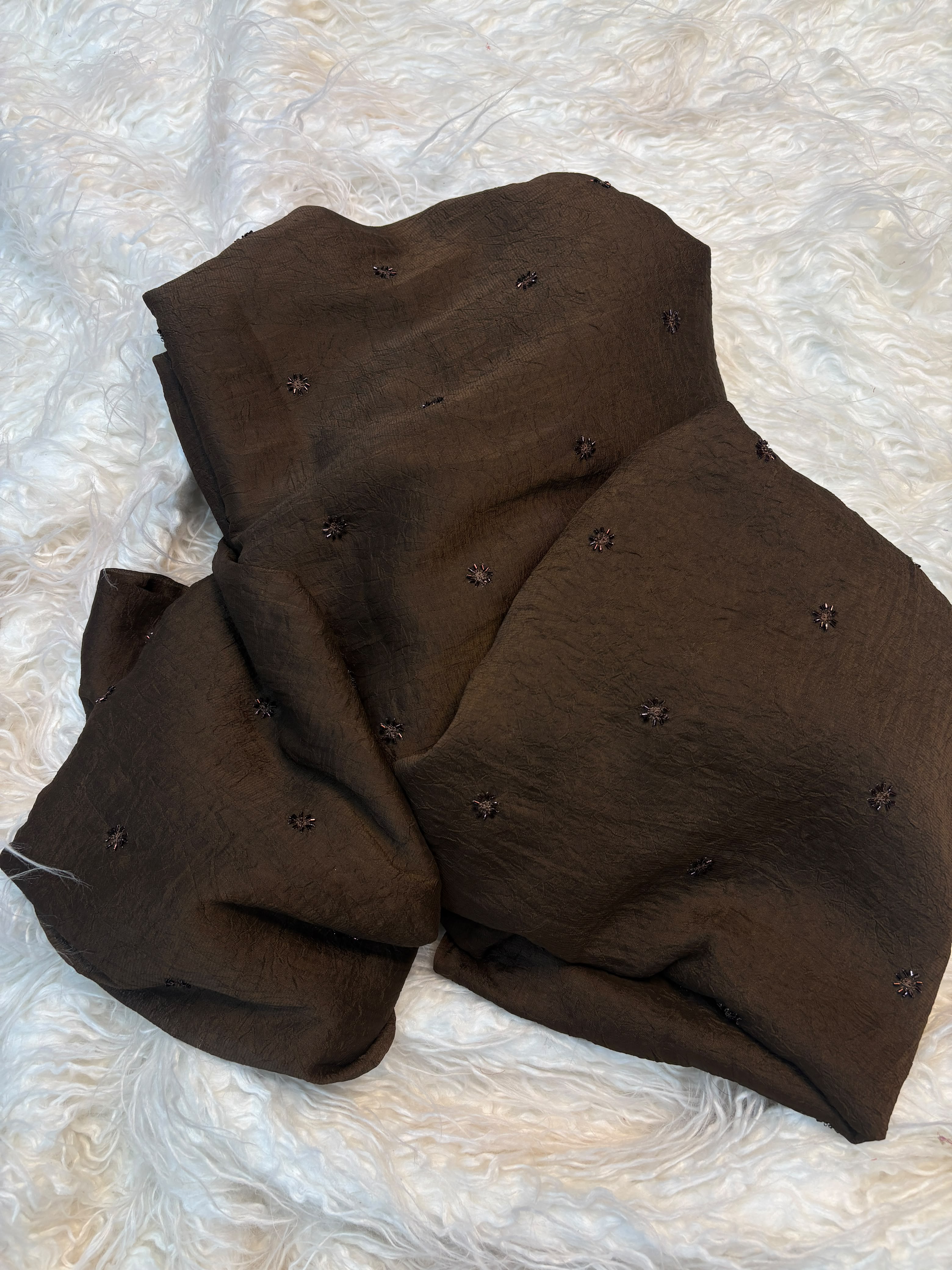 Coffee crush original beads buttis saree