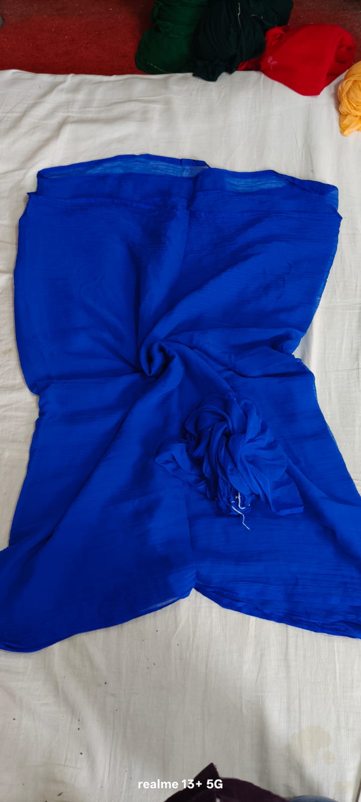 Plain single shade chiffon saree