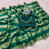 Space silk jharkan work sarees for party wear