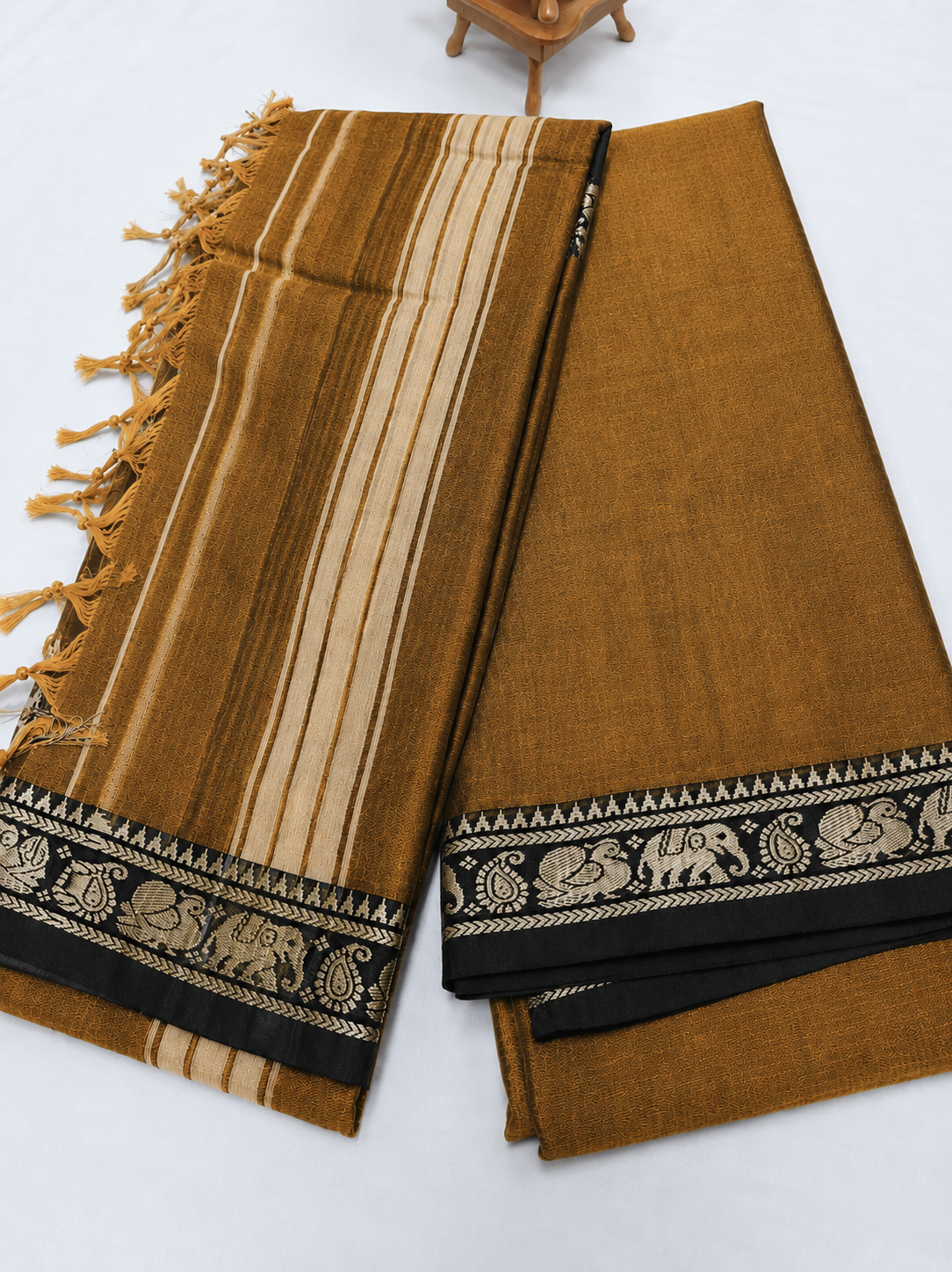 Narayanpeta Elephant Peacock Small boarder dress material