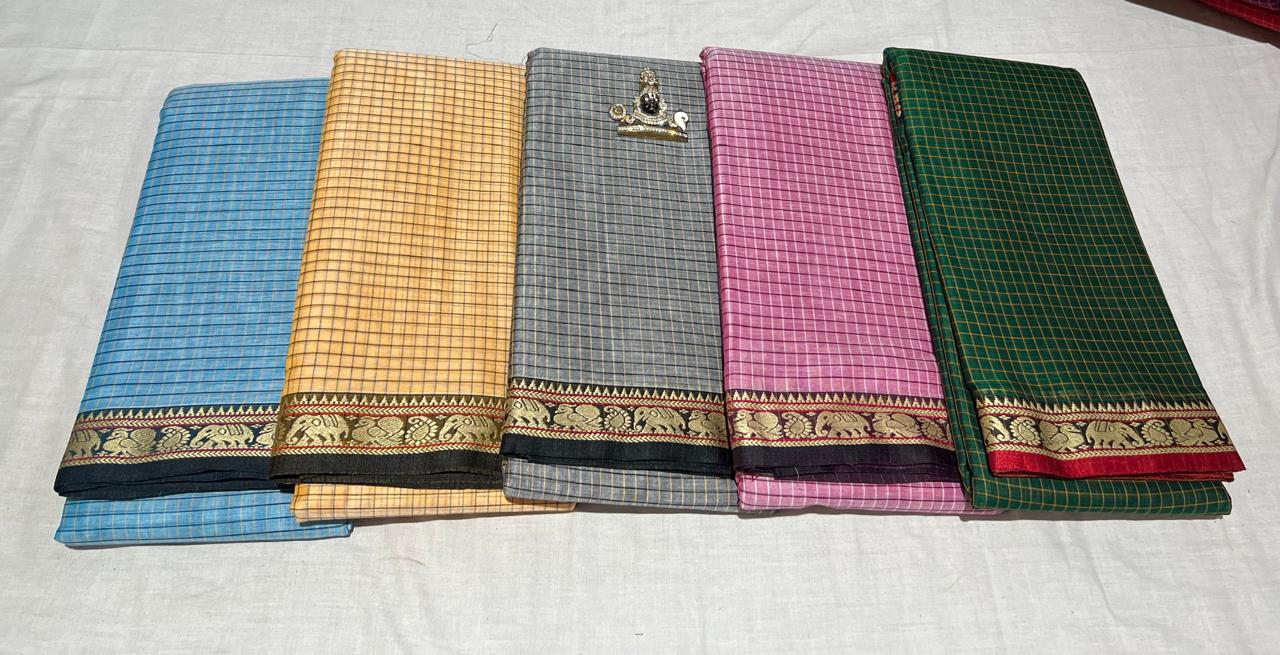 Narayanpeta samantha inspired checks saree