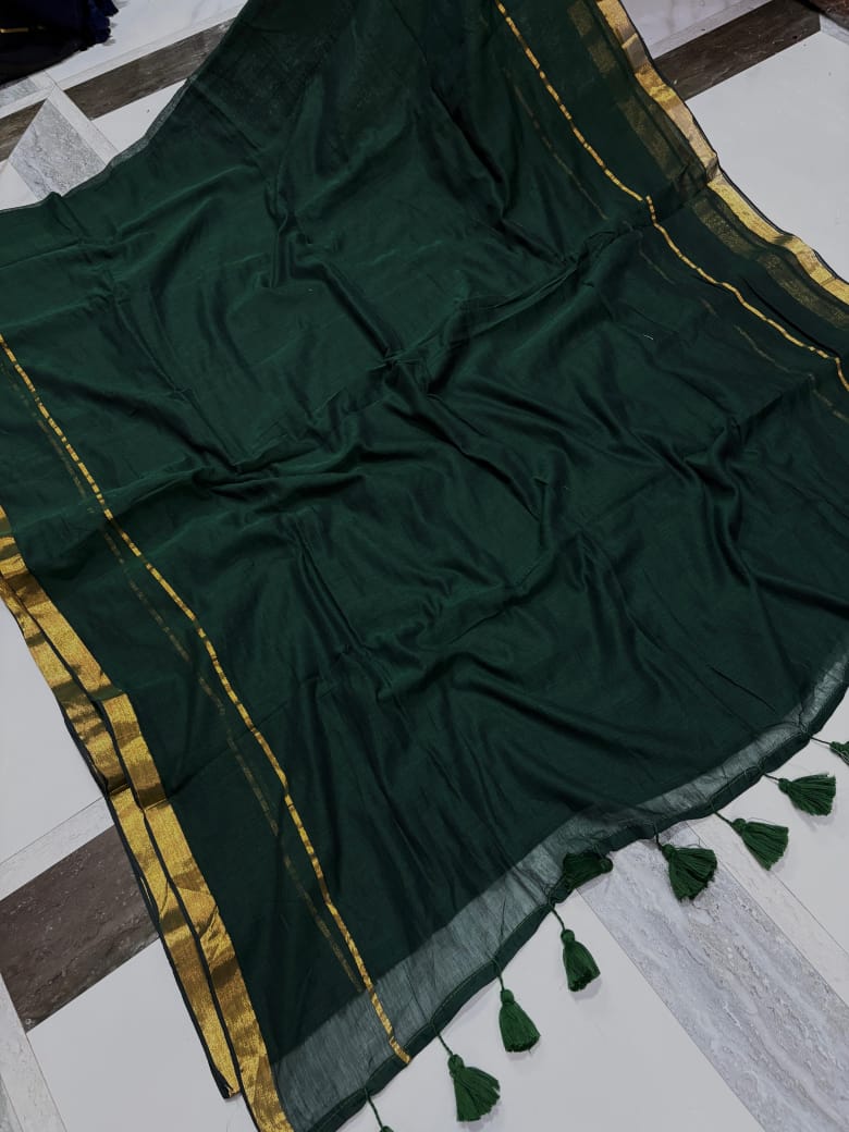Mul cotton zari 120 count saree