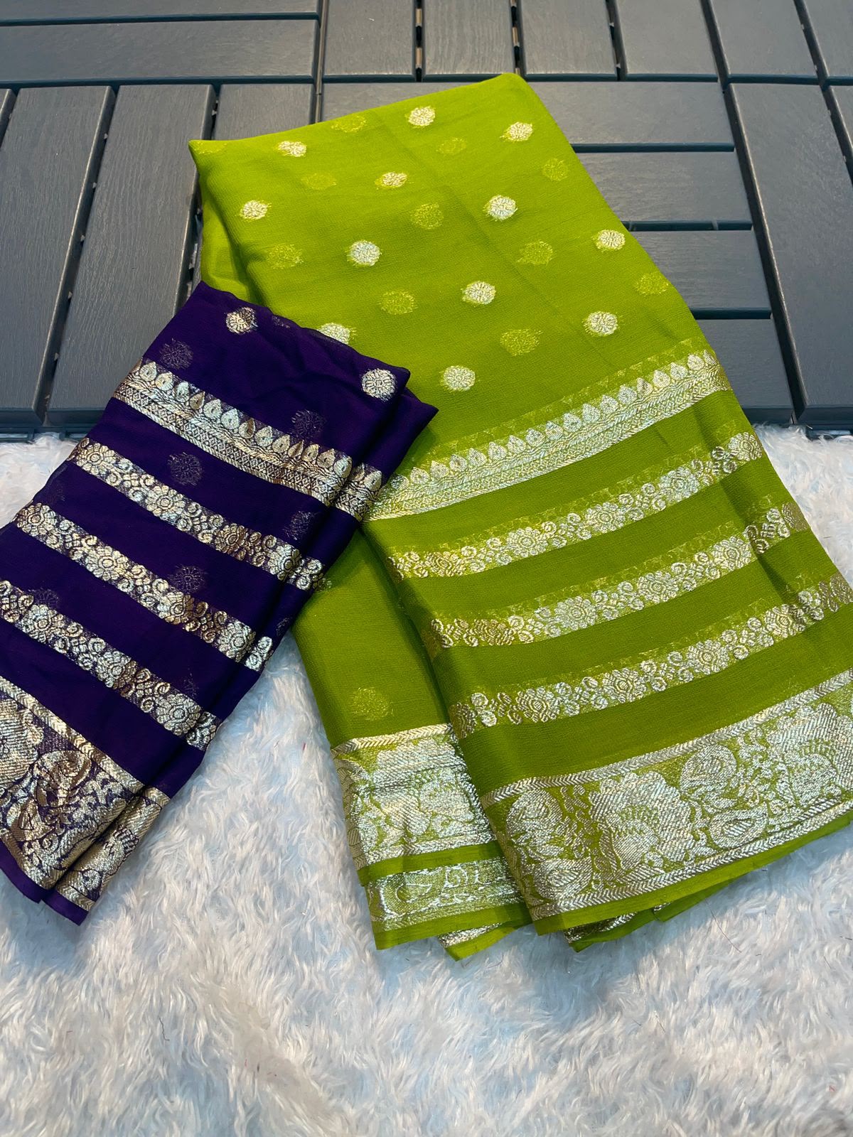 Viscose georgette festive saree