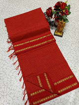 Kalyani Vintage Checked gap boarder saree