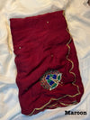 Very soft rangoli crush hand work peacock design saree