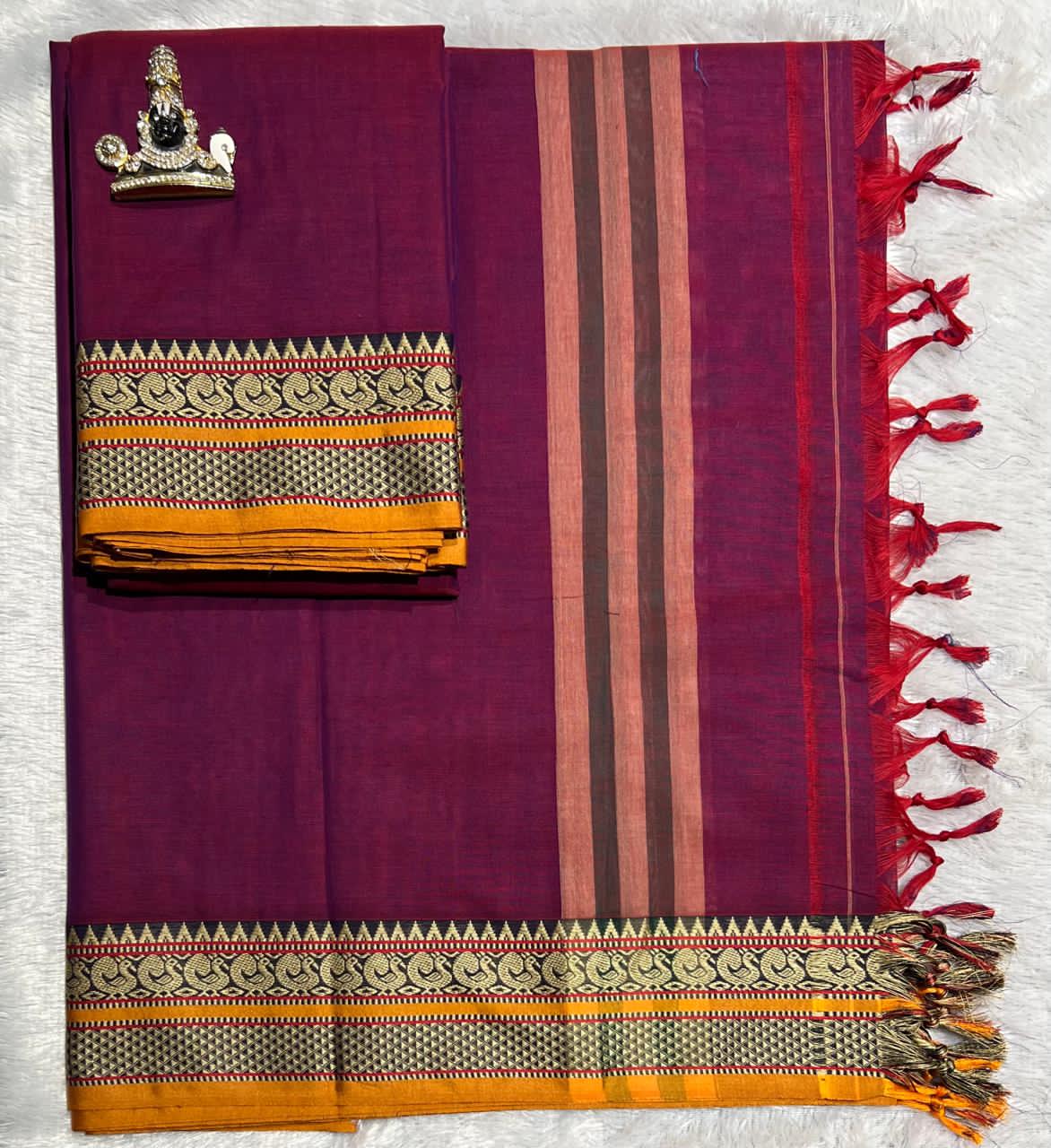 Narayanpeta Big Peacock boarder Dress material