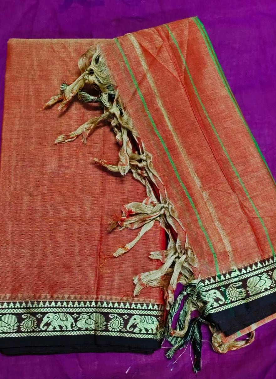 Narayanpeta Elephant Peacock Small boarder dress material