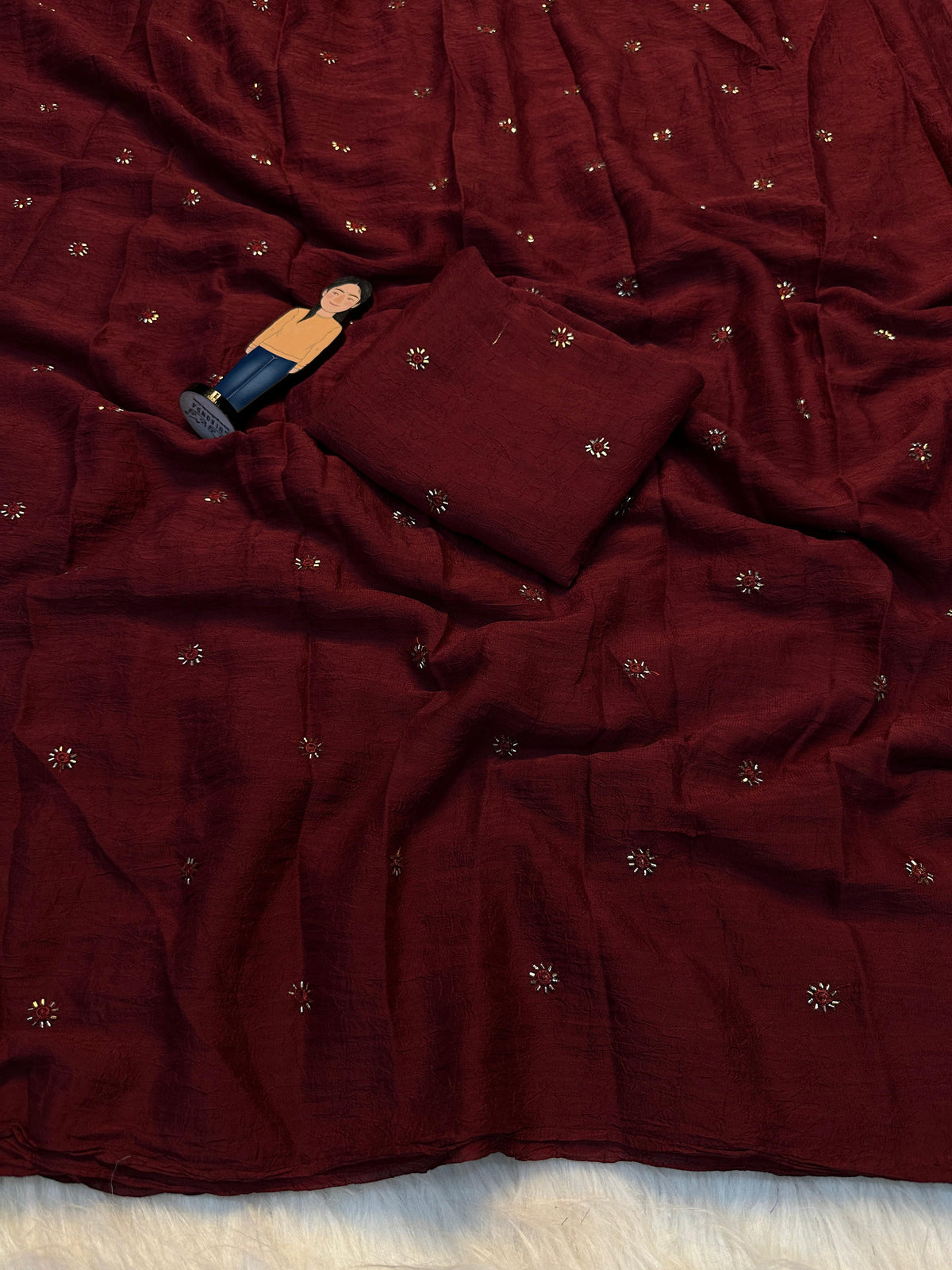 Coffee crush original beads buttis saree