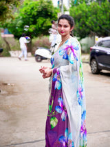 Butter Georgette Floral Saree