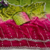 Space silk dual shade original beads work saree