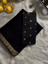 Viscose georgette checks sequins pattern sarees