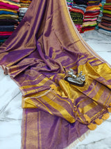 Kerala style gold tissue saree