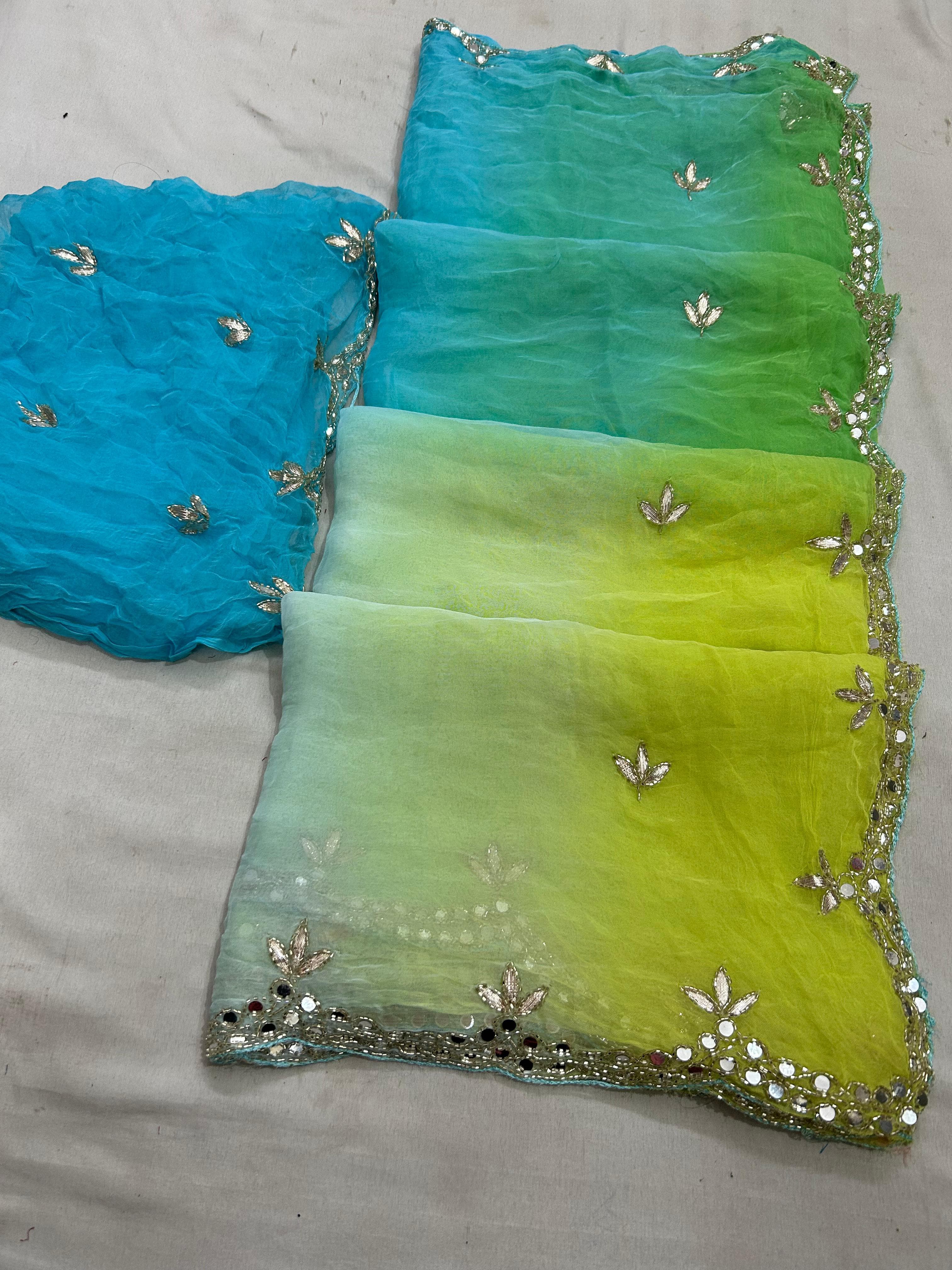 Najbern chiffon handwork saree