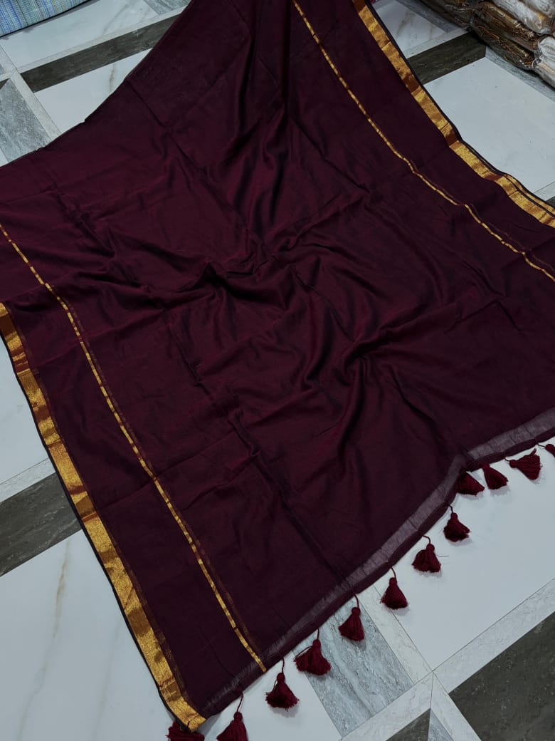 Mul cotton zari 120 count saree
