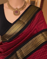 Kalyani pattu cotton checks saree