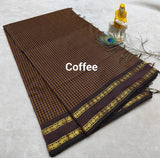 Kalyani Vintage Checked gap boarder saree