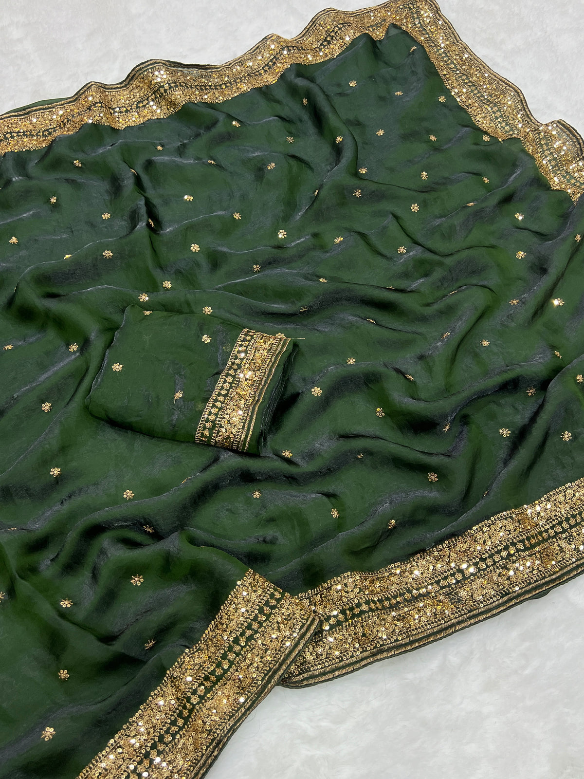 Space silk sequence party wear saree