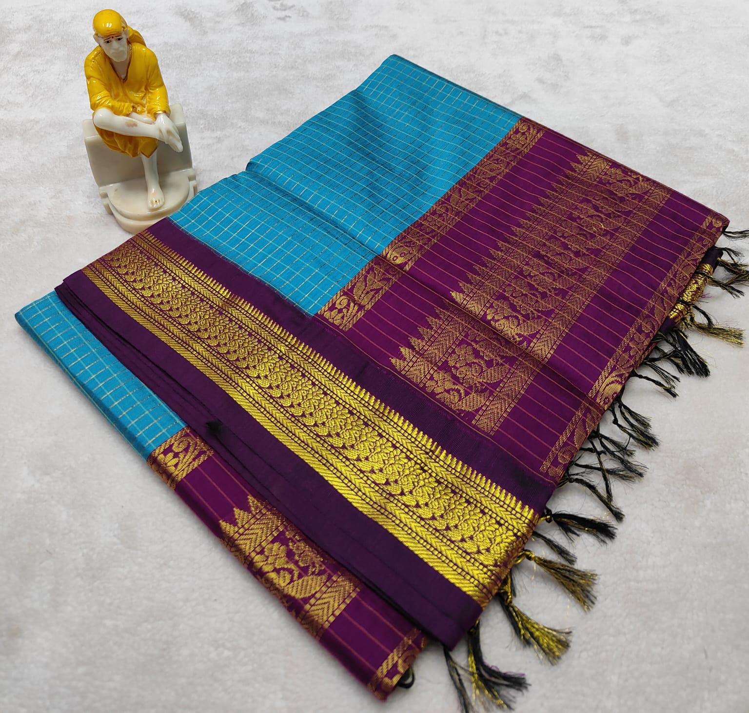Kalyani pattu cotton checks saree