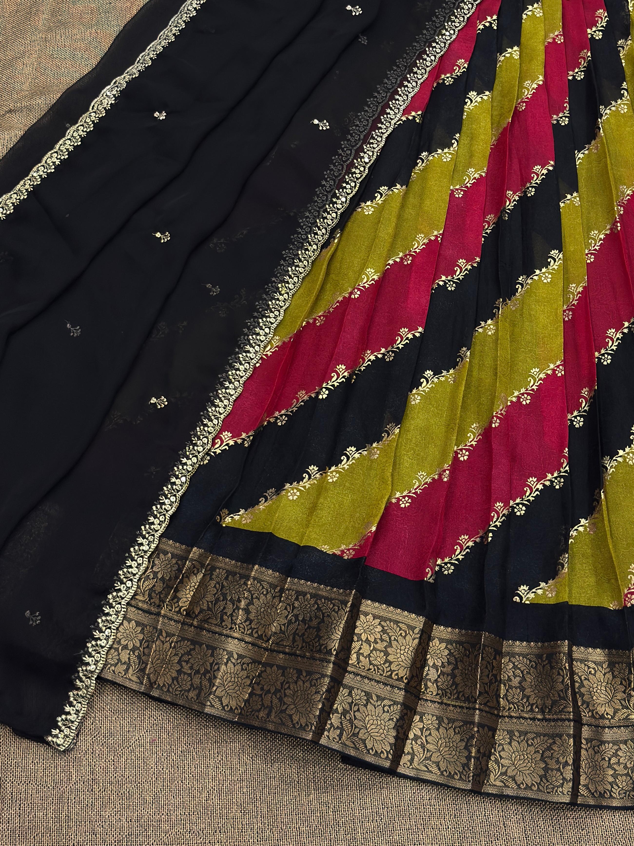Marshmallow Matte Fully Stitched Half saree