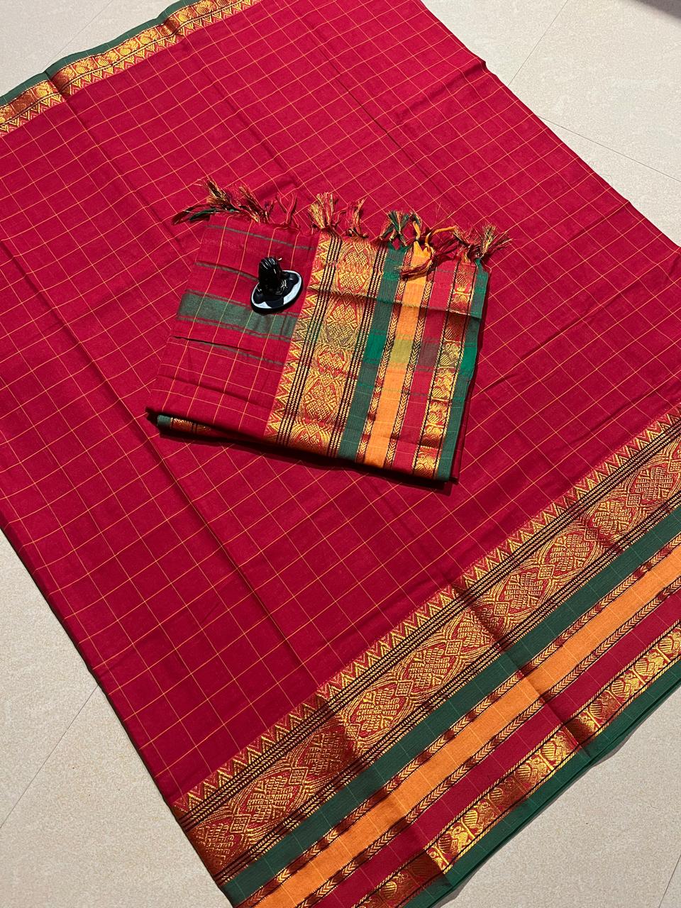 Narayanpeta checks model big boarder dress material set
